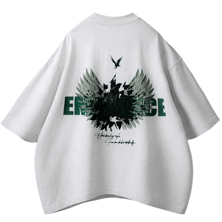 EMERGENCE [LTD] — OVERSIZED OCCULT GRAPHIC TEE — OPTIC WHITE