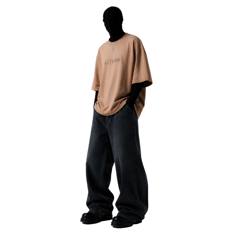 FACADE [03] — HEAVY COTTON TEE — BONE BEIGE
