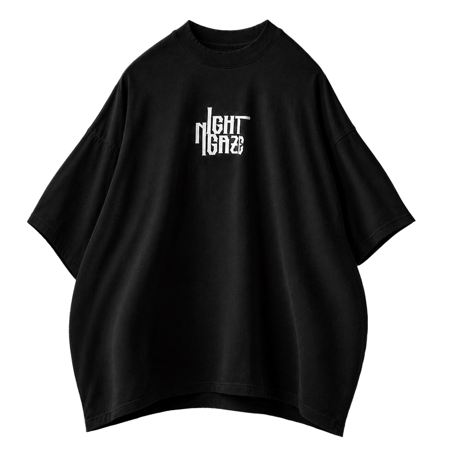 NIGHT GAZE [LTD] — Oversized Occult Graphic Tee — Onyx Black