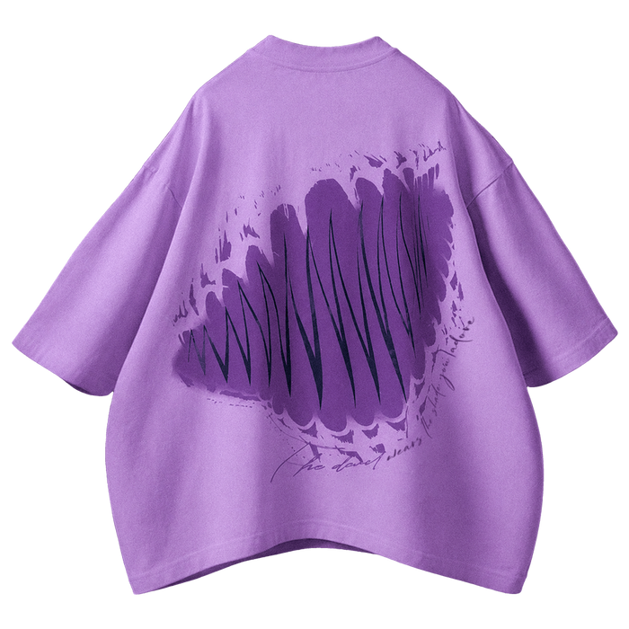 OBSIDIAN [01] in Lavender Haze — back print, oversized heavy cotton tee · YTHRAL©