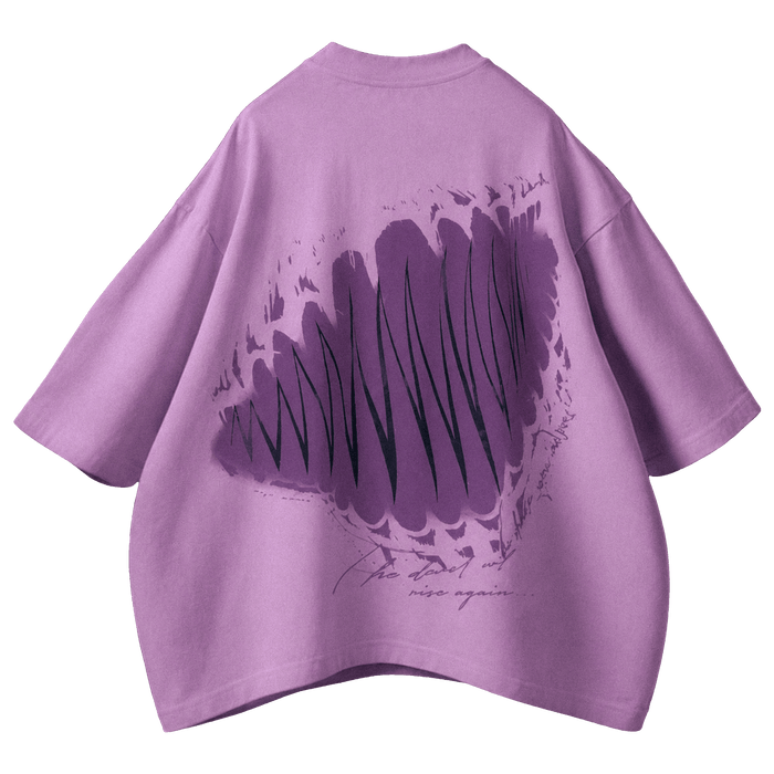 OBSIDIAN [01] in Lavender Haze — back print, oversized heavy cotton tee · YTHRAL©
