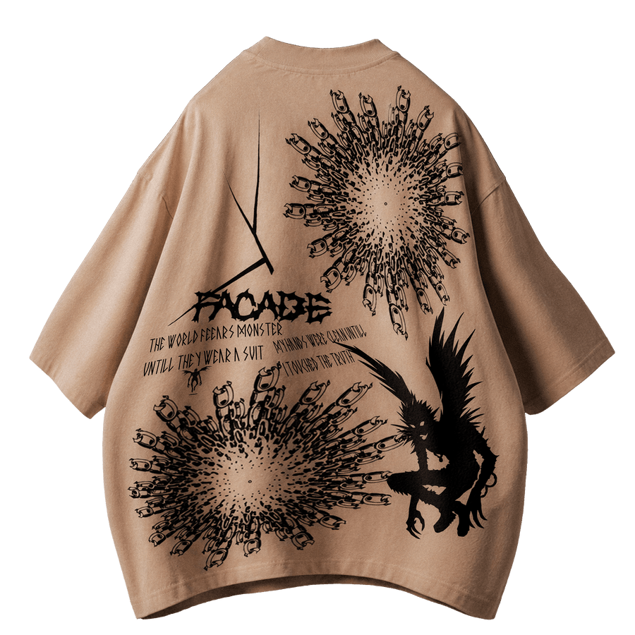 FACADE [03] — HEAVY COTTON TEE — BONE BEIGE