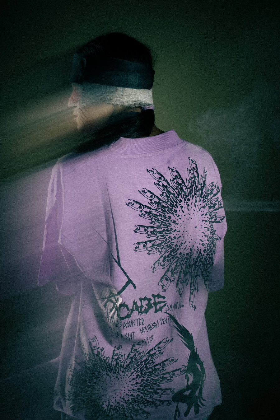 Model wearing Premium Lavender Oversized T-Shirt - Contemporary Dark Luxury Brand